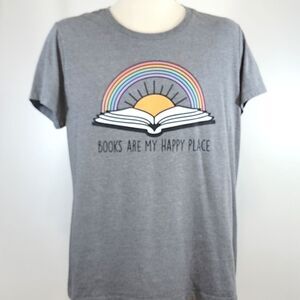 Books Are My Happy Place District Short Sleeve Graphic Tee size XXL